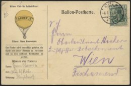 BALLON-FAHRTEN 1897-1916 5.4.1914, Kölner Club Für Luftschiffahrt, Abwurf Vom Ballon HARDEFUST, Postaufgabe In - Montgolfier