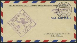 DO-X LUFTPOST 62.a. BRIEF, 19.05.1932, Barfrankatur Mit PERCU-Stempel, Bordpost-Aufgabe, Prachtbrief - Brieven En Documenten