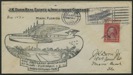 DO-X LUFTPOST 54.USA BRIEF, 22.08.1931, Erinnerungsbeleg Aufgabe Miami Zur DO X Landung In Den USA, Mit Durchgezogenem H - Covers & Documents