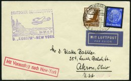 KATAPULTPOST 195b BRIEF, 26.6.1935, &quot,Europa&quot, - New York, Seepostaufgabe, Prachtbrief - Lettres & Documents