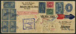 KATAPULTPOST 107Cu BRIEF, Cuba: 13.9.1932, Europa - Southampton, Nachbringeflug, Ganzsachenumschlag Mit Zweiländerf - Lettres & Documents
