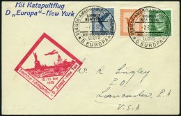 KATAPULTPOST 85b BRIEF, 12.6.1932, &quot,Europa&quot, - New York, Seepostaufgabe, Prachtbrief - Lettres & Documents