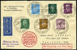 KATAPULTPOST 40b BRIEF, 10.5.1931, &quot,Bremen&quot, - New York, Seepostaufgabe, Prachtbrief - Lettres & Documents
