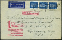 KATAPULTPOST 32c BRIEF, 22.9.1930, &quot,Europa&quot, - Southampton, Deutsche Seepostaufgabe, Brief Feinst - Brieven En Documenten