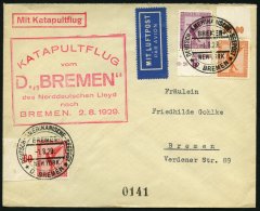 KATAPULTPOST 2c BRIEF, 1.8.1929, &quot,Bremen&quot, - Bremen, Deutsche Seepostaufgabe, Prachtbrief - Lettres & Documents