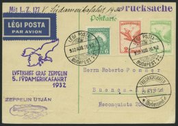 ZULEITUNGSPOST 171 BRIEF, Ungarn: 1932, 5. Südamerikafahrt, Prachtkarte - Zeppelins