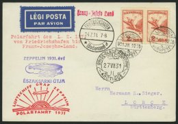 ZULEITUNGSPOST 119C BRIEF, Ungarn: 1931, Polarfahrt, Bis Malygin, Prachtkarte - Zeppelins