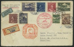 ZULEITUNGSPOST 195B BRIEF, Tschechoslowakei: 1932, 9. Südamerikafahrt, Anschlußflug Ab Berlin, Einschreibbrie - Zeppelins