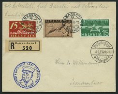 ZULEITUNGSPOST 202Aa BRIEF, Schweiz: 1933, 1. Südamerikafahrt, Auflieferung Friedrichshafen, Einschreibbrief, Prach - Zeppelins