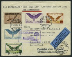 ZULEITUNGSPOST 129Ba BRIEF, Schweiz: 1931, 2. Südamerikafahrt, Auflieferung Friedrichshafen Nach Brasilien, Prachtb - Zeppelins