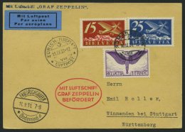 ZULEITUNGSPOST 127 BRIEF, Schweiz: 1931, Fahrt Nach Zürich, Prachtkarte - Zeppelins