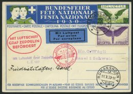 ZULEITUNGSPOST 93Ba BRIEF, Schweiz: 1930, Friedrichshafen-Basel, Prachtkarte - Zeppelins