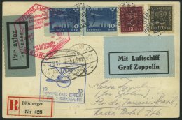 ZULEITUNGSPOST 219B BRIEF, Schweden: 1933, 3. Südamerikafahrt, Anschlußflug Ab Berlin, Einschreibkarte, Prach - Zeppelins