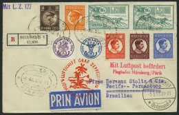 ZULEITUNGSPOST 223 BRIEF, Rumänien: 1933, 4. Südamerikafahrt, Einschreibbrief, Pracht - Zeppelins