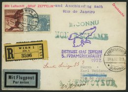 ZULEITUNGSPOST 171 BRIEF, Österreich: 1932, 5. Südamerikafahrt, Drucksachenkarte, Pracht - Zeppelins
