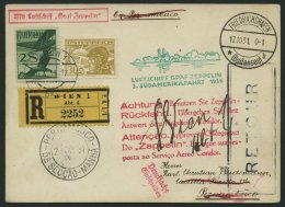 ZULEITUNGSPOST 133 BRIEF, Österreich: 1931, 3. Südamerikafahrt, Mit Rotem Werbestempel, Prachtkarte - Zeppelins