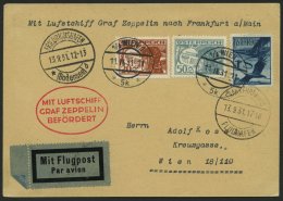 ZULEITUNGSPOST 128 BRIEF, Österreich: 1931, Fahrt Öhringen-Frankfurt Am Main, Prachtkarte - Zeppelins