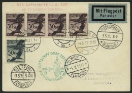 ZULEITUNGSPOST 106 BRIEF, Österreich: 1931, Pommernfahrt, Karte Feinst - Zeppelins