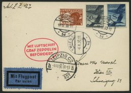 ZULEITUNGSPOST 91 BRIEF, Österreich: 1930, Fahrt Nach Leipzig, Prachtkarte - Zeppelin