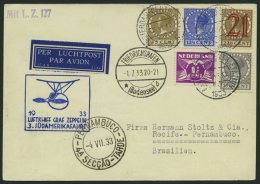ZULEITUNGSPOST 219 BRIEF, Niederlande: 1933, 3. Südamerikafahrt, Prachtbrief - Zeppelin