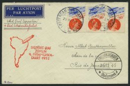 ZULEITUNGSPOST 157 BRIEF, Niederlande: 1932, 4. Südamerikafahrt, Prachtbrief - Zeppelin