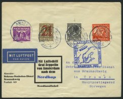 ZULEITUNGSPOST 74 BRIEF, Niederlande: 1930, Nordlandfahrt, Prachtbrief - Zeppelins