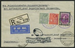 ZULEITUNGSPOST 229 BRIEF, Malta: 1933, 6. Südamerikafahrt, Marken Leicht Leimfleckig, Einschreibbrief, Pracht - Zeppelin