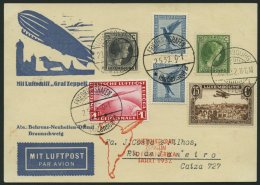 ZULEITUNGSPOST 157 BRIEF, Luxemburg: 1932, 4. Südamerikafahrt, Prachtkarte - Zeppelin