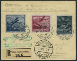 ZULEITUNGSPOST 133B BRIEF, Liechtenstein: 1931, 3. Südamerikafahrt, Post Nach Rio De Janeiro, Mit Rotem Rückfa - Zeppelins