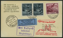 ZULEITUNGSPOST 109 BRIEF, Liechtenstein: 1931, Fahrt Nach Magdeburg, Prachtkarte - Zeppelins