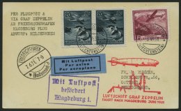 ZULEITUNGSPOST 109 BRIEF, Liechtenstein: 1931, Fahrt Nach Magdeburg, Prachtkarte - Zeppelin