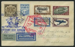 ZULEITUNGSPOST 232B BRIEF, Lettland: 1933, 7. Südamerikafahrt, Anschlußflug Ab Berlin, Mit Guter Frankatur!, - Zeppelines