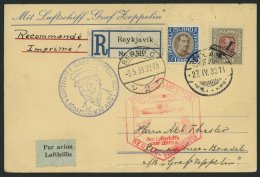 ZULEITUNGSPOST 202B BRIEF, Island: 1933, 1. Südamerikafahrt, Anschlußflug Ab Berlin, Einschreibkarte, Pracht - Zeppelins