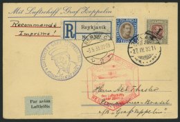 ZULEITUNGSPOST 202B BRIEF, Island: 1933, 1. Südamerikafahrt, Anschlußflug Ab Berlin, Einschreibkarte, Pracht - Zeppelines