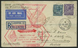ZULEITUNGSPOST 238E BRIEF, Großbritannien: 1933, Chicagofahrt, Anschlußflug Ab Berlin, Einschreibbrief, Prac - Zeppelins