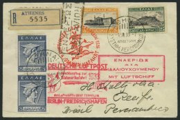 ZULEITUNGSPOST 223B BRIEF, Griechenland: 1933, 4. Südamerikafahrt, Anschlußflug Ab Berlin, Einschreibbrief, P - Zeppelins