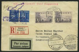 ZULEITUNGSPOST 171 BRIEF, Finnland: 1932, 5. Südamerikafahrt, Einschreibbrief, Pracht - Zeppelin