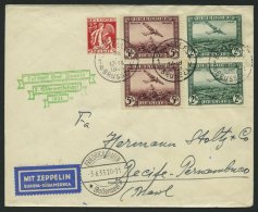 ZULEITUNGSPOST 214 BRIEF, Belgien: 1933, 2. Südamerikafahrt, Prachtbrief - Zeppelins