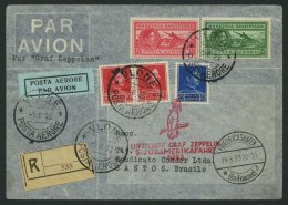 ZULEITUNGSPOST 226 BRIEF, Albanien: 1933, 5. Südamerikafahrt, Einschreibbrief, Pracht - Zeppelins