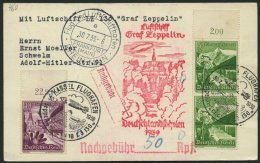 ZEPPELINPOST 460 BRIEF, 1939, Fahrt Nach Kassel, Mit Nachgebühr 50 Rpf, Prachtkarte - Zeppelins