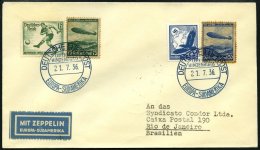 ZEPPELINPOST 425A BRIEF, 1036, 9. Südamerikafahrt, Bordpost, Prachtbrief - Zeppelins