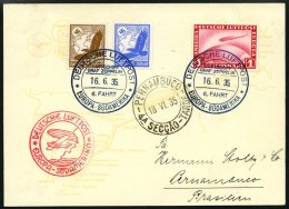 ZEPPELINPOST 305Ab BRIEF, 1935, 6. Südamerikafahrt, Bordpost Mit Stempel D, Prachtkarte - Zeppelins