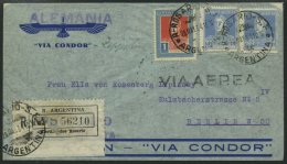 ZEPPELINPOST 248I BRIEF, 1934, 1. Südamerikafahrt, Argentinien-Europa, Einschreibbrief, Pracht - Zeppelins