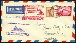 ZEPPELINPOST 235Ab BRIEF, 1933, 8. Südamerikafahrt, Bordpost Hinfahrt, Prachtbrief - Zeppelins