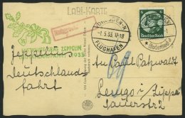 ZEPPELINPOST 201Aa BRIEF, 1933, Deutschlandfahrt, Auflieferung Friedrichshafen, Abwurf Dresden, Ansichtskarte (Horst Wes - Zeppelins