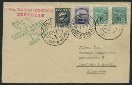 ZEPPELINPOST 190 BRIEF, 1932, 8. Südamerikafahrt, Brasil-Post, VARIG-Zubringerpost Mit 500 Rs. Dto., Brief Feinst - Zeppelins