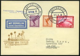 ZEPPELINPOST 183Ab BRIEF, 1932, 7. Südamerikafahrt, Bordpost Hinfahrt, Prachtkarte - Zeppelins