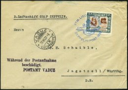 ZEPPELINPOST 167II BRIEF, 1932, Schweizfahrt, Auflieferung Vaduz, Mit Violettem Nebenstempel Während Der Postaufnah - Zeppelin