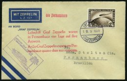 ZEPPELINPOST 129Bb BRIEF, 1931, 2. Südamerikafahrt, Bordpost Bis Brasilien, Prachtbrief - Zeppelin