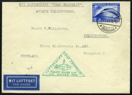 ZEPPELINPOST 88Cb BRIEF, 1930, Ostseefahrt, Abwurf Helsinki, Auflieferung Fr`hafen, Frankiert Mit 2 RM Südamerikafa - Zeppelines